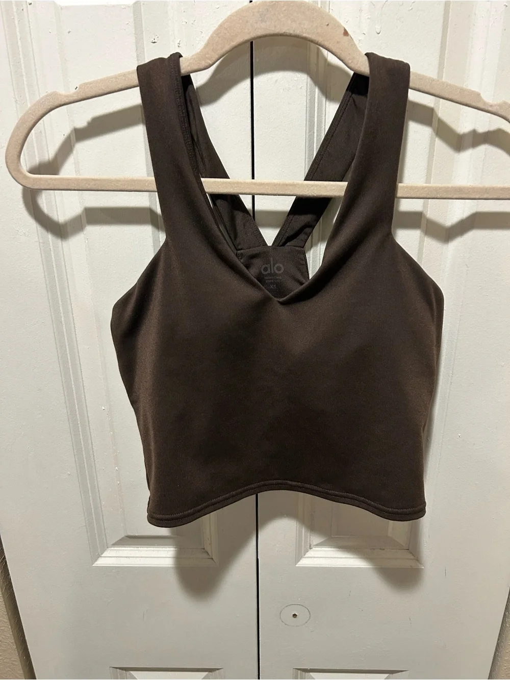 Alo Yoga Real Racerback Bra Tank Brown , size XS